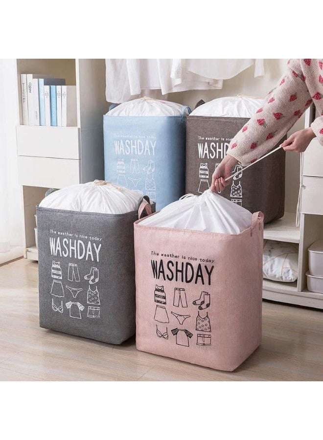 washday laundry hamper,storage bag,large capacity , clothes organization ,grey, 1 piece - Image 2